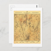 ゲチスバーグの戦場の地図：ジョン・バチェダー ポストカード (正面/裏面)