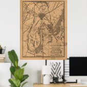 ゲチスバーグヴィンテージの地図（1863年） 4 ポスター (ホームオフィス)