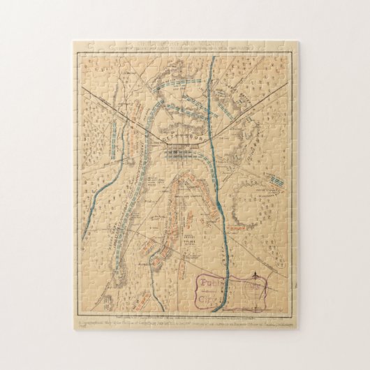 ゲチスバーグヴィンテージの地図（1864年） ジグソーパズル (縦)