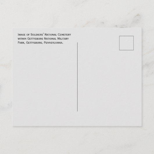 ゲチスバーグ国立墓地 ポストカード (裏面)