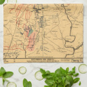 ゲチスバーグ&周辺部隊位置1863年7月3日 キッチンタオル (折り畳み)