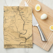 ゲチスバーグ&周辺部隊位置1863年7月3日 キッチンタオル (四つ折り)