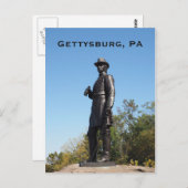ゲチスバーグPAのウォーレン将軍の像 ポストカード (正面/裏面)