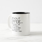 ゲッおもしろいグ、コーヒー抜きで…私はパーキーではない ツートーンマグカップ (正面左)