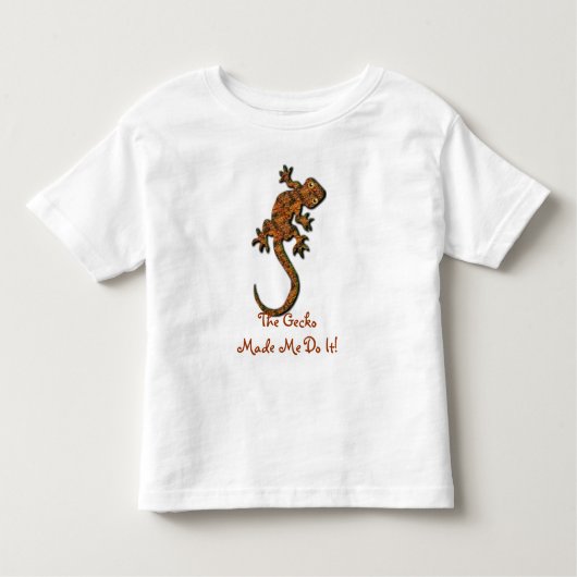 ゲッコおもしろいトカゲのアニマル恋人キッズシャツ トドラーTシャツ (正面)