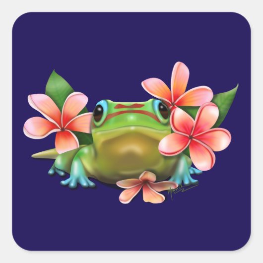 ゲッコのプルメリア スクエアシール (正面)