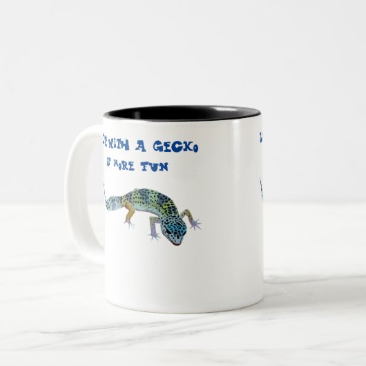 ゲッコを持つ人生はもっとおもしろい ツートーンマグカップ (正面左)