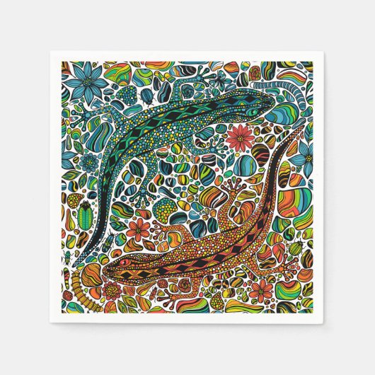 ゲッコスを見つける スタンダードカクテルナプキン (正面)