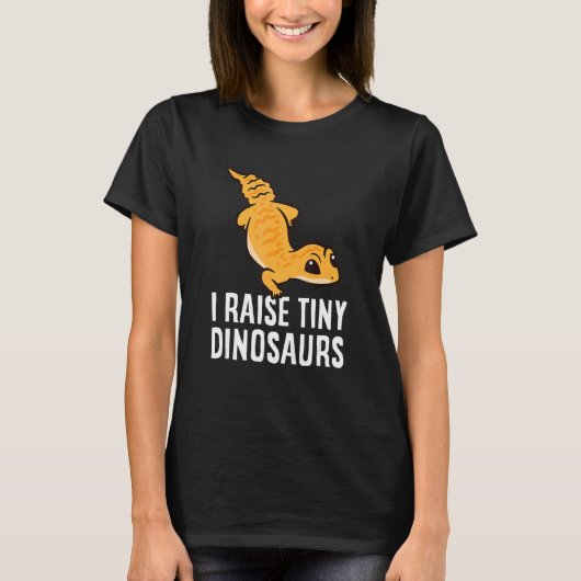 ゲッコズヒョウのトカゲ私は小さな恐竜のかわいい育て Tシャツ (正面)