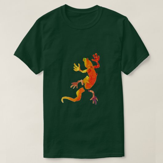 ゲッコトカゲ野生生物エコ爬虫類 Tシャツ (デザイン正面)