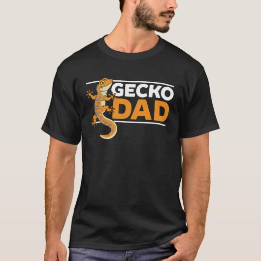 ゲッコパパ爬虫類ヒョウゲッコトリザード Tシャツ (正面)
