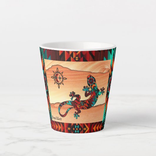 ゲッコリザードアンドサンラテマグ カフェラテマグ (正面)