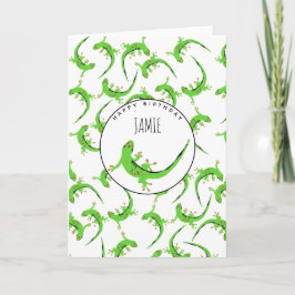 ゲッコリザード爬虫類誕生日 カード