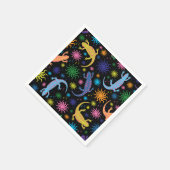 ゲッコ数々のトカゲ色プリント スタンダードカクテルナプキン (角)