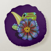 ゲッコ《植物》百日草花 ラウンドクッション (裏面)