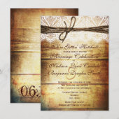 ゲッチングヒッチド ラスティック ウッド ウェディング インビテーションズ 招待状 (正面/裏面)