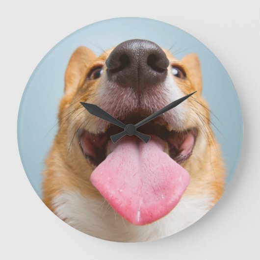 ゲッティイメージ | Very Happy Corgi ラージ壁時計 (正面)