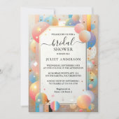 ゲットグラムブライトパステルグラデーショングリッターブライダルシャワー 招待状 (正面)
