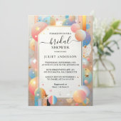 ゲットグラムブライトパステルグラデーショングリッターブライダルシャワー 招待状 (スタンド正面)