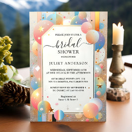 ゲットグラムブライトパステルグラデーショングリッターブライダルシャワー 招待状