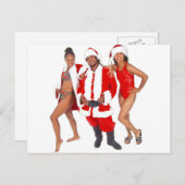 ゲットサンタとフッドからの小妖精や小人 シーズンポストカード (正面/裏面)