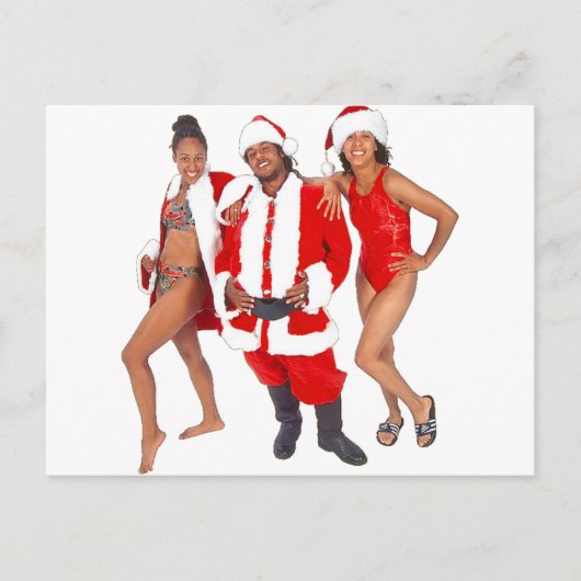 ゲットサンタとフッドからの小妖精や小人 シーズンポストカード (正面)