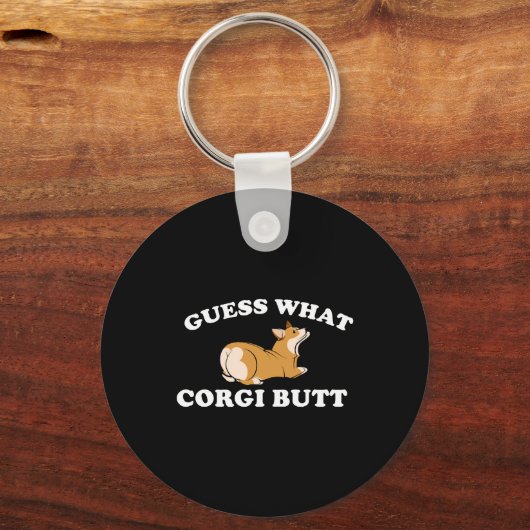 ゲットハウスコルギお尻おもしろい犬恋人 キーホルダー (正面)