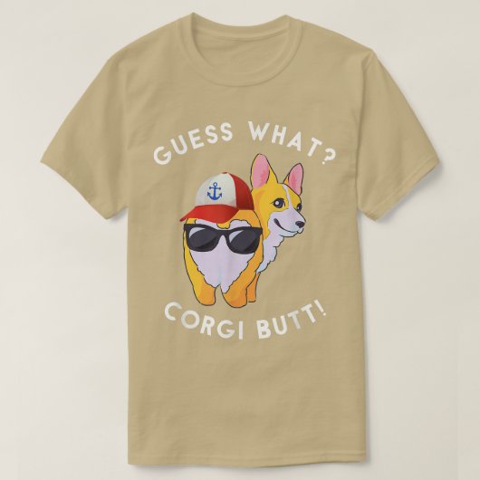 ゲットハウスコルギお尻おもしろい犬恋人 Tシャツ (デザイン正面)