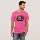 ゲットブラスター80年代90年代お尻お尻 ラップの Tシャツ (正面フル)