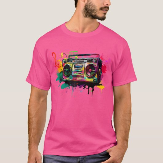ゲットブラスター80年代90年代お尻お尻 ラップの Tシャツ (正面)