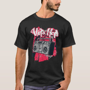 ゲットブラスター80年代90年代パーティーお尻お尻ラップのR&b Vin Tシャツ