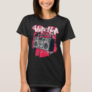ゲットブラスター80年代90年代パーティーお尻お尻ラップのR&b Vin Tシャツ