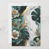 ゲットモンスターエメラルドグリーンと金ゴールドブライダルシャワー 招待状 (裏面)