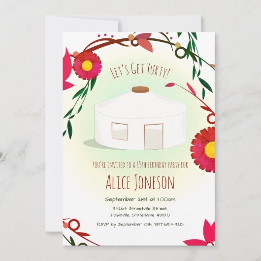 ゲットユーロティ誕生日招待状 招待状 (正面)