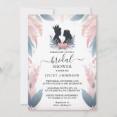 ゲットロングトゥルレガルグラム赤面ピンクブライダルシャワー 招待状 (正面)