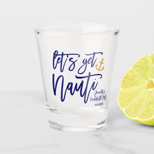 ゲット・ノーティ | 海をテーマにしたブライズパーティー ショットグラス (正面)