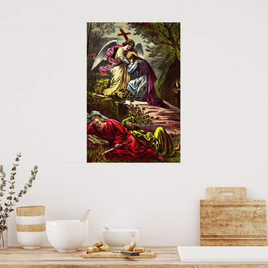 ゲツセマネのイエスは角度と話している ポスター (キッチン)