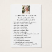 ゲツセマネのイエズガーデン葬式祈りの言葉カード (裏面)