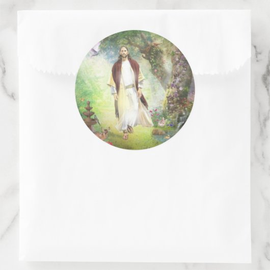 ゲツセマネの歩くにあるイエス ラウンドシール (バッグ)