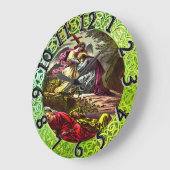 ゲツセマネの緑のフォイルの質感でイエス ラージ壁時計 (傾斜)