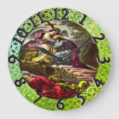 ゲツセマネの緑のフォイルの質感でイエス ラージ壁時計 (正面)