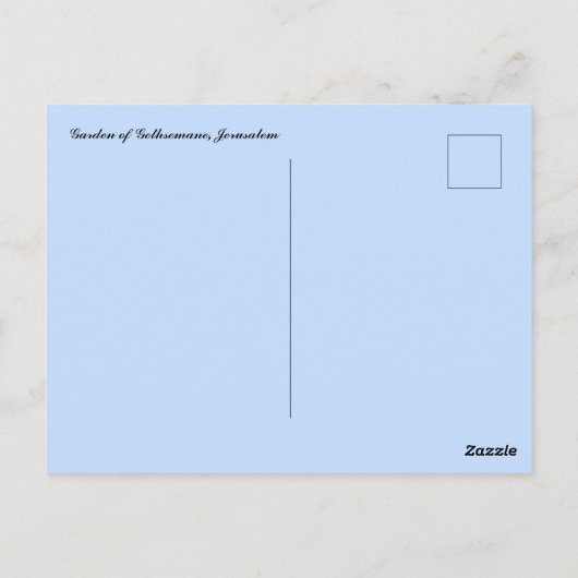 ゲツセマネエルサレムの庭園2葉書 ポストカード (裏面)