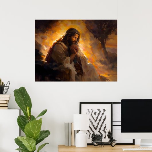 ゲツセマ祈ネーガーデンのイエス ポスター (ホームオフィス)