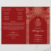 ゲネシュ・レッド・ヒンドー結婚ズ式の折り畳みプログラム (正面)