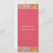 ゲネシ結婚ュ婚約招待状ピンク 招待状 (裏面)