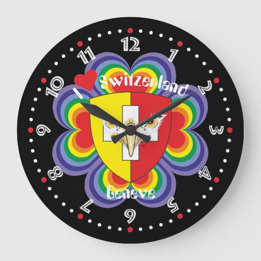 ゲネーブシュウィズSuisseスヴィツェラUhr ラージ壁時計 (正面)