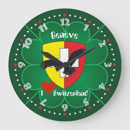 ゲネーブシュウィズSuisseスヴィツェラUhr ラージ壁時計 (正面)