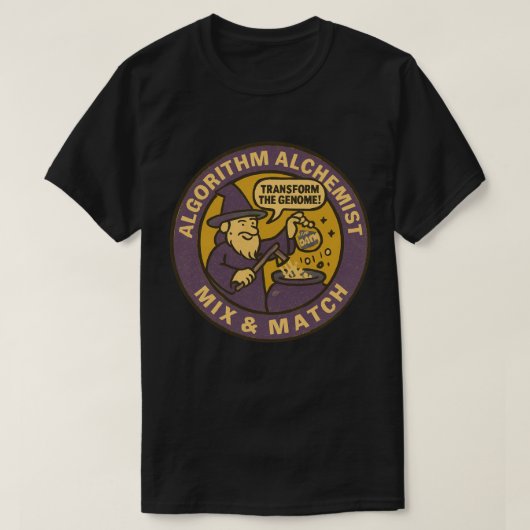 ゲノム変異データ錬金術 Tシャツ (デザイン正面)