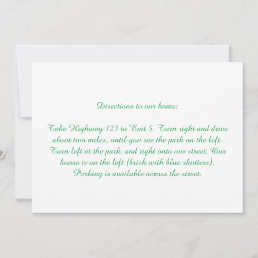 ゲフィルテ・フィッシュのユダヤ教シャバットディナー、ペサハのセダー 招待状 (裏面)