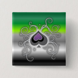 ゲボットのアロ国旗のエーススペードのロゴ – プライドボタン 缶バッジ